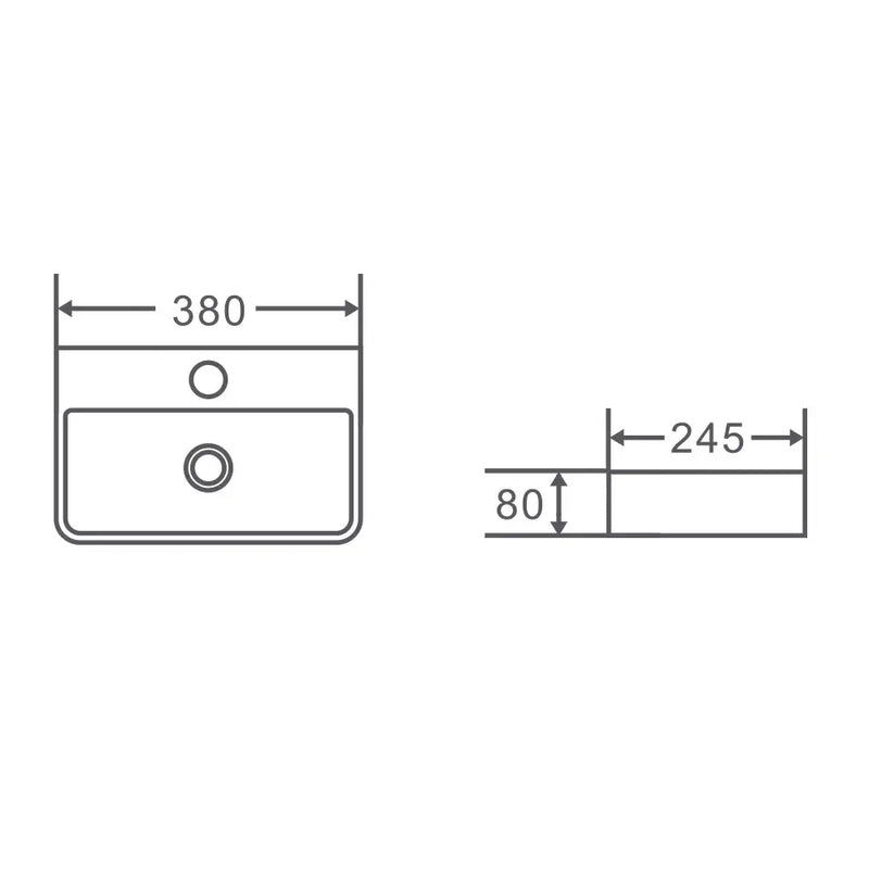 Mini 38 Compact Wall Hung Basin ETA 15 May - Aqualux Bathrooms- Mercio