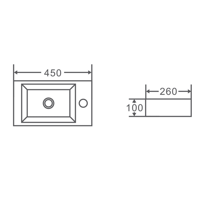 Mini 45R Compact Wall Hung Basin