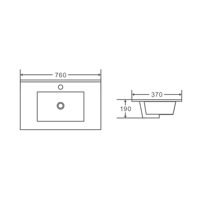 BIANCA Slim Freestanding Vanity 900mm (Gloss White)