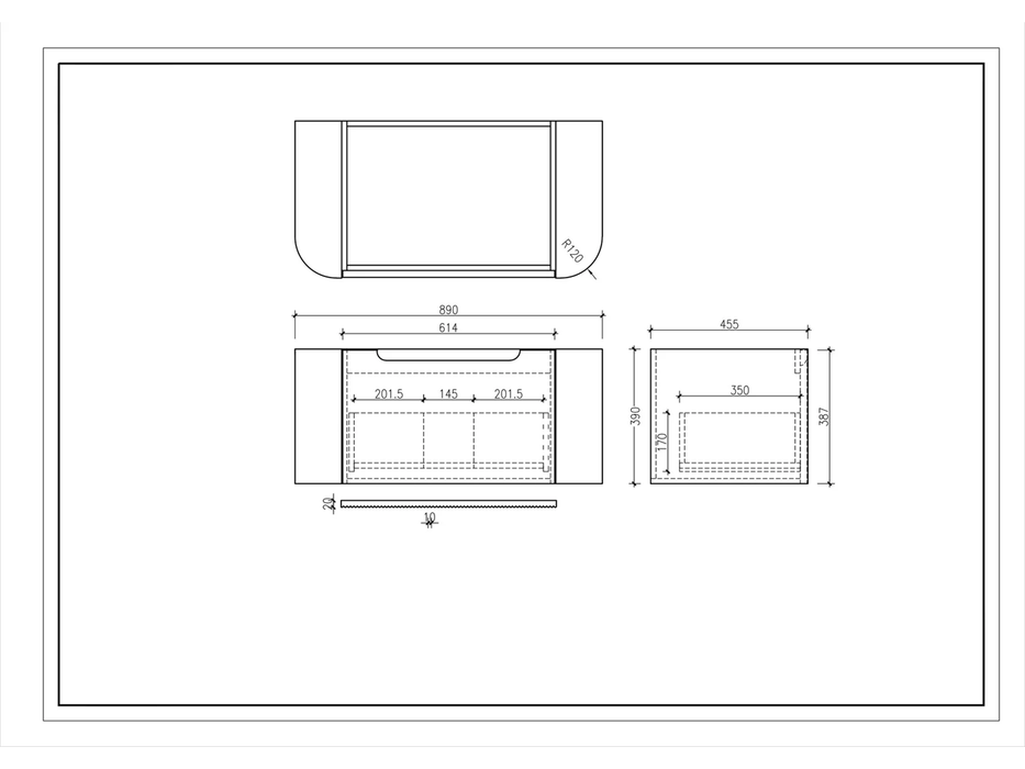 Rome Wall Hung Vanity Matte White 900mm