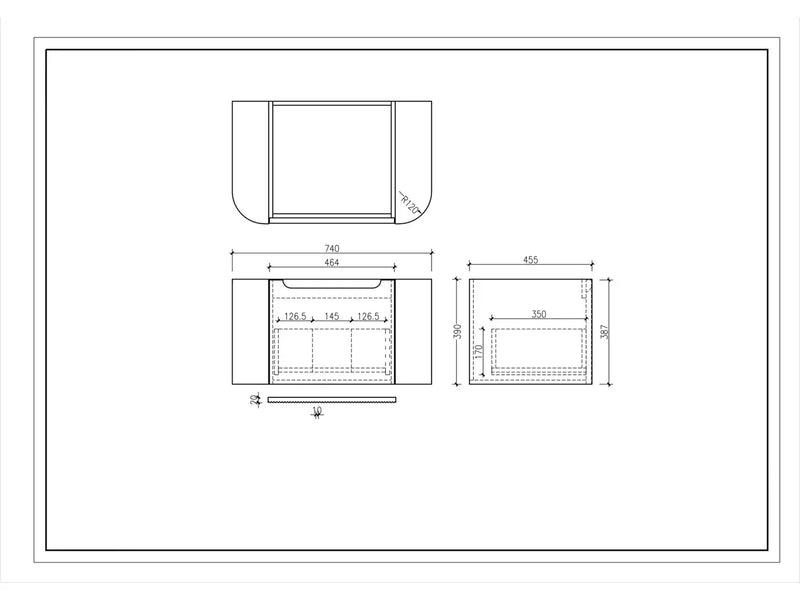 Mercio - Rome Wall Hung Vanity Matte White 750mm - Aqualux Bathrooms