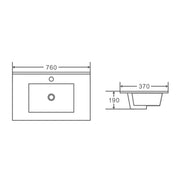Mercio - BIANCA Slim Freestanding Vanity 750mm (Gloss White) - Aqualux Bathrooms