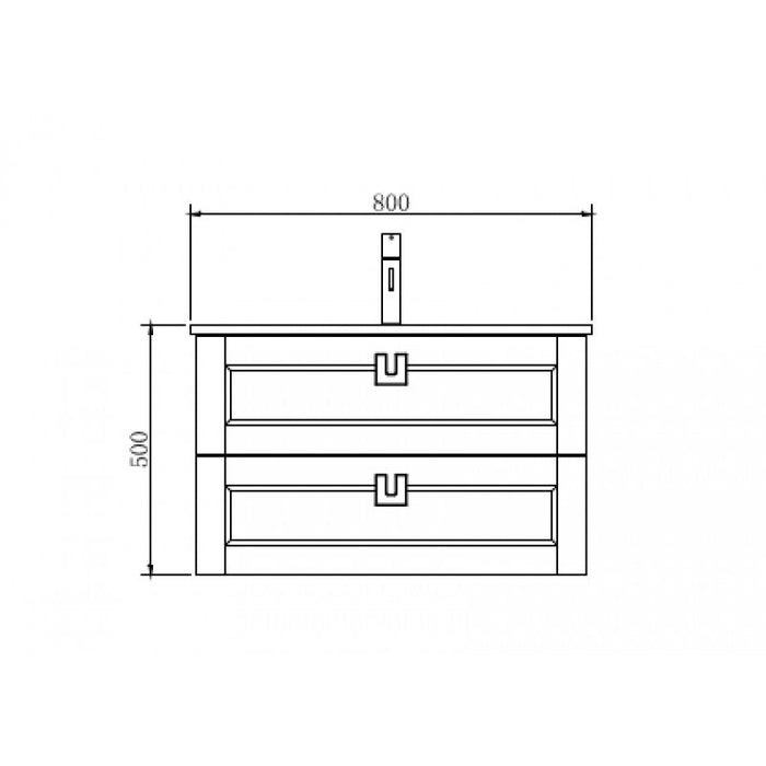 Belbagno Manhattan Wall Hung Vanity 800mm - White Oak