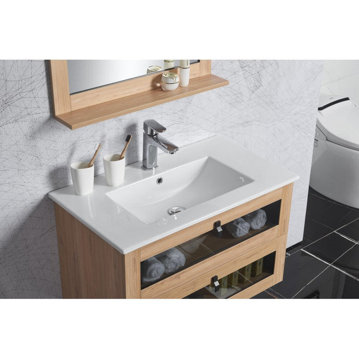 Belbagno Manhattan Wall Hung Vanity 600mm - White Oak