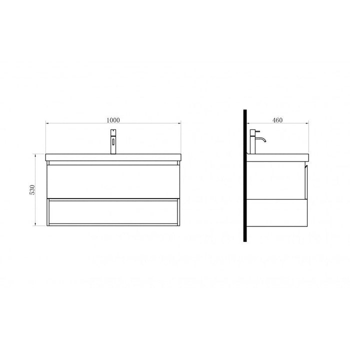 Belbagno Zero Callacatta 1000mm Wall Hung Vanity