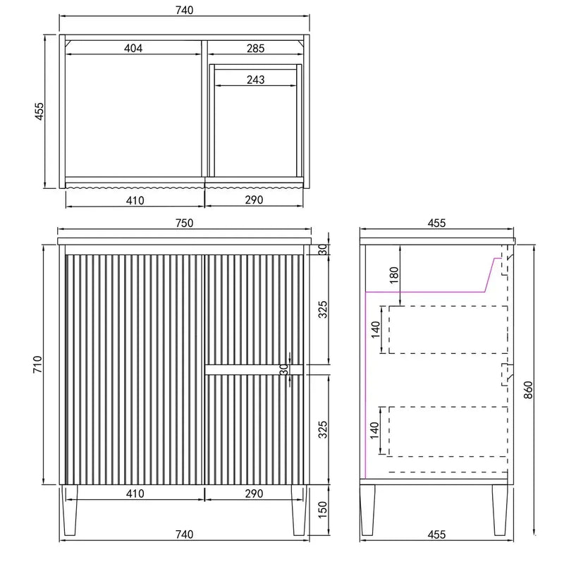 Brighton Freestanding Vanity 750mm (Matte White) - Aqualux Bathrooms- Poseidon