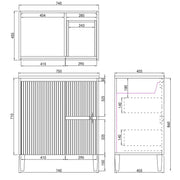 Brighton Freestanding Vanity 750mm (Matte Black) - Aqualux Bathrooms- Poseidon