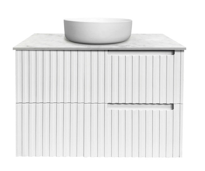 Otti Noosa Matte White 750mm Single Bowl Wall Hung Vanity