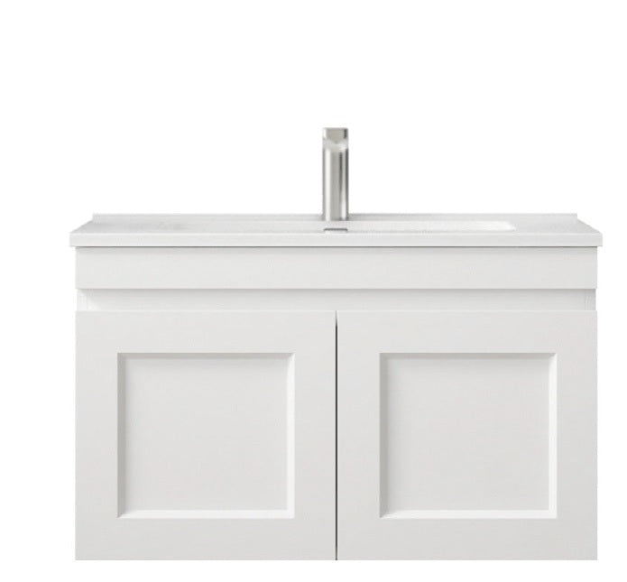 Otti Hampton Mark Ii Matte White 750mm Single Bowl Wall Hung Vanity