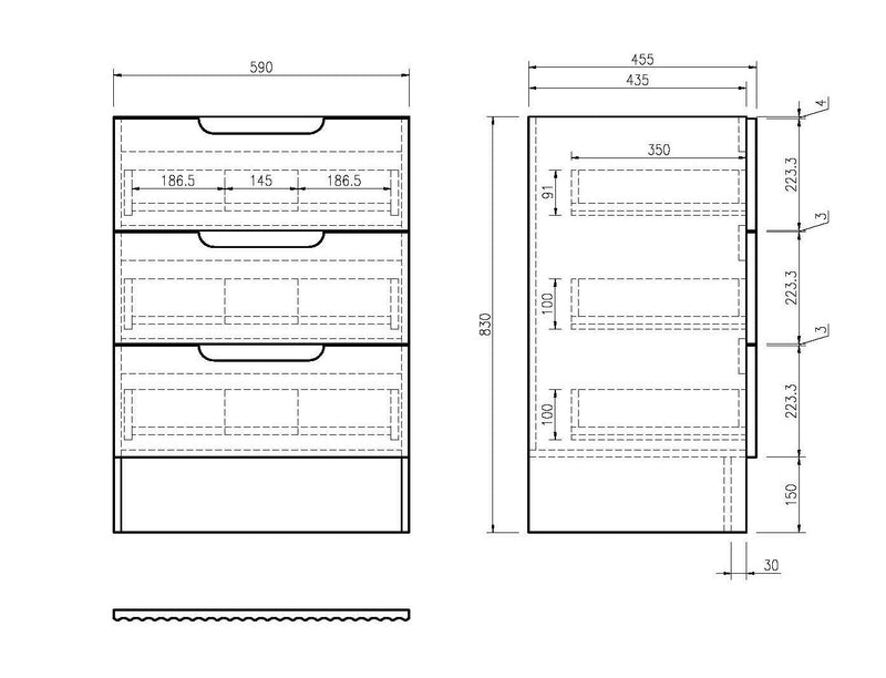 Fluted Rhea Floor Standing Vanity - Natural Oak (All Sizes)