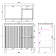 Brighton Freestanding Vanity 900mm (Matte Black) - Aqualux Bathrooms- Poseidon