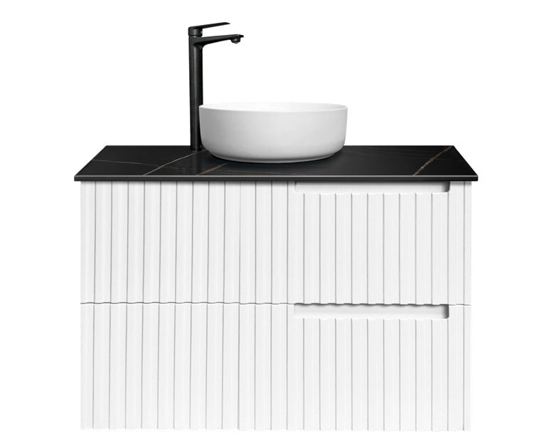 Otti Noosa Matte White 900mm Single Bowl Wall Hung Vanity