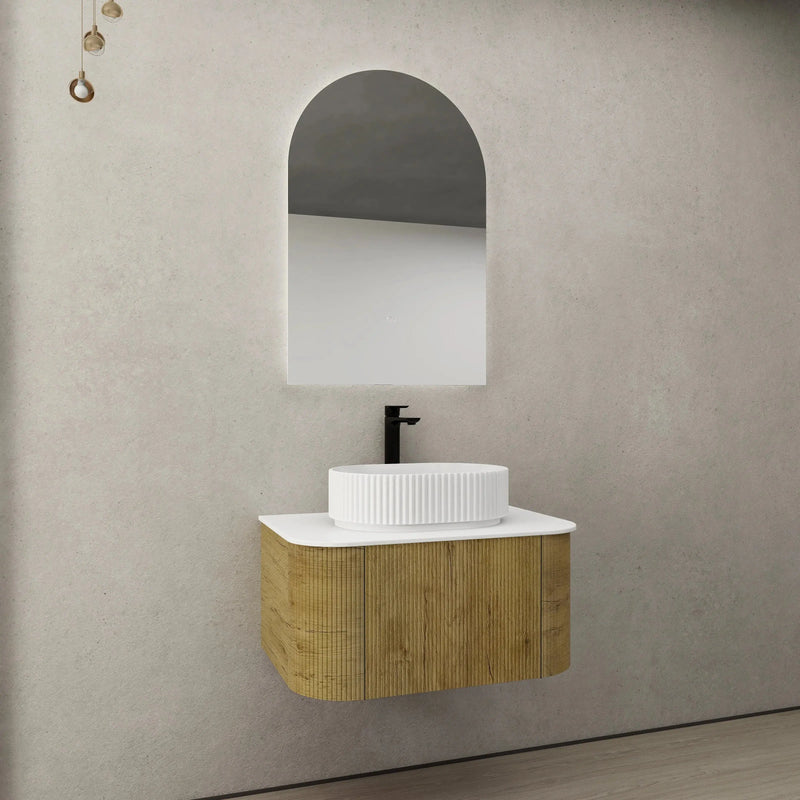 Bronte Wall Hung Vanity 750 (Prime Oak) - Aqualux Bathrooms- Poseidon