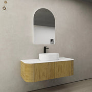 Bronte Wall Hung Vanity 1200 (Prime Oak) - Aqualux Bathrooms- Poseidon