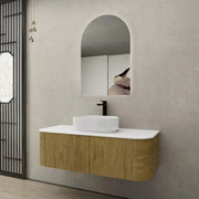 Bronte Wall Hung Vanity 1200 (Prime Oak) - Aqualux Bathrooms- Poseidon