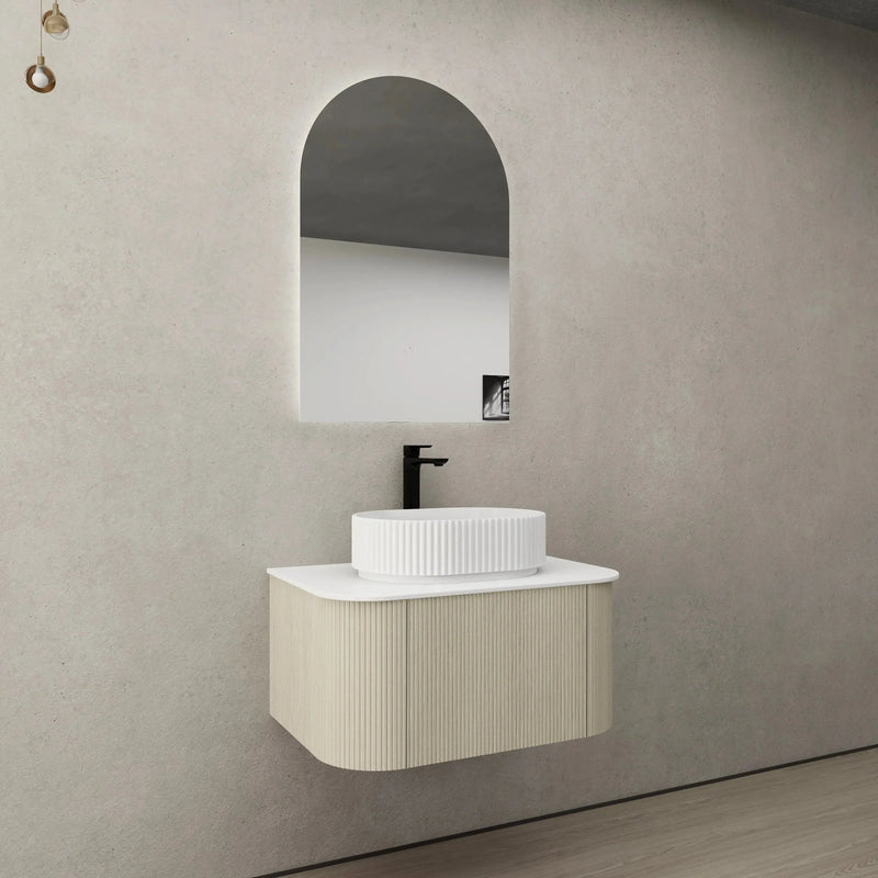 Bronte Wall Hung Vanity 750 (Coastal Oak) - Aqualux Bathrooms- Poseidon