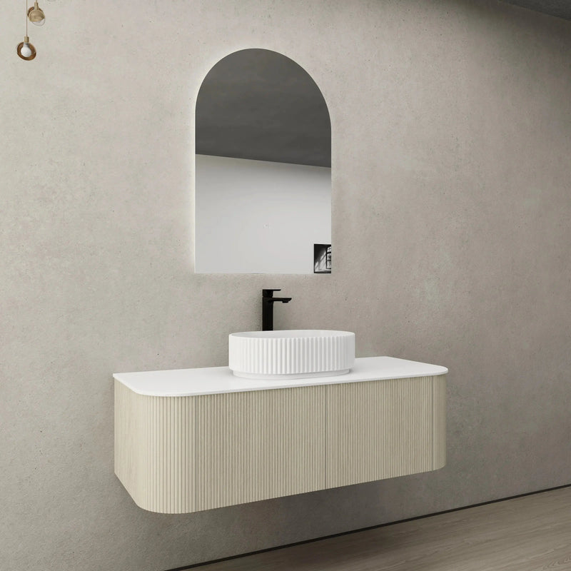 Bronte Wall Hung Vanity 1200 (Coastal Oak) - Aqualux Bathrooms- Poseidon