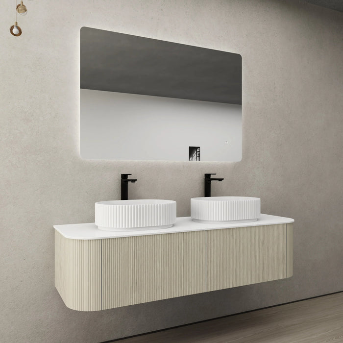 Bronte Wall Hung Vanity 1500 (Coastal Oak/Double Bowl)