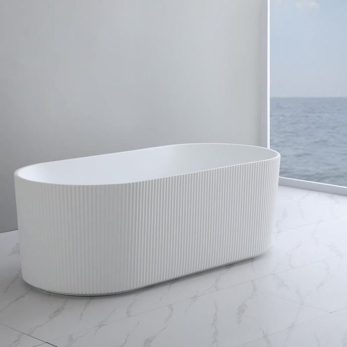 Ally Groove Oval Freestanding Bathtub 1500mm (No Overflow)