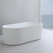 Ally Groove Oval Freestanding Bathtub 1700mm (No Overflow) - Aqualux Bathrooms- Poseidon