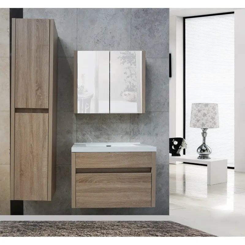 Belbagno Alexandra Wall Hung Tall Boy 1760mm - White Oak - Aqualux Bathrooms- Belbagno