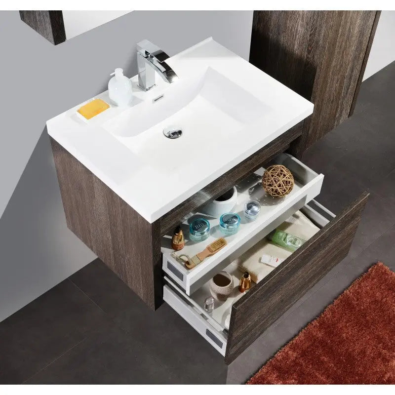 Belbagno Belbagno Alexandra Wall Hung Vanity 760mm - Silver Oak Belbagno