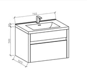 Belbagno Belbagno Alexandra Wall Hung Vanity 760mm - White Oak Belbagno