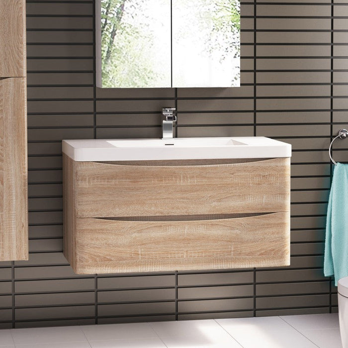 Belbagno Ancona Wall Hung Vanity 1200mm - White Oak