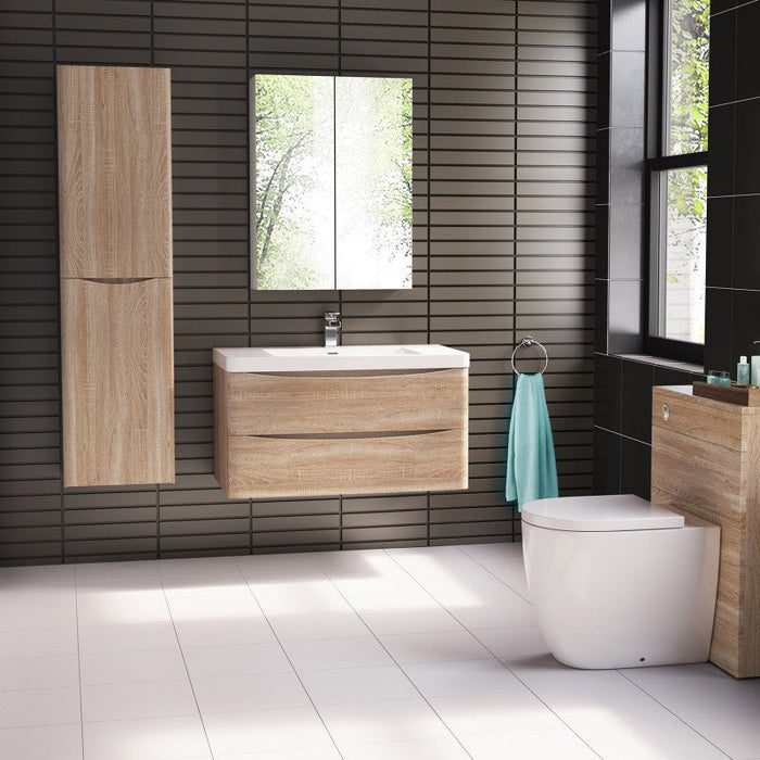 Belbagno Ancona Wall Hung Vanity 1200mm - White Oak