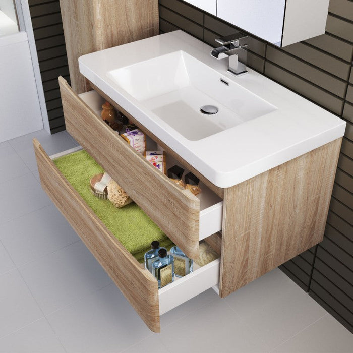 Belbagno Ancona Wall Hung Vanity 1200mm - White Oak