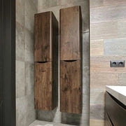 Belbagno Ancona Wall Hung Tall Boy 1500mm - Rose Wood - Aqualux Bathrooms- Belbagno