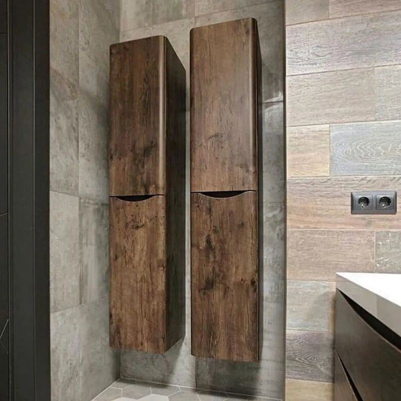 Belbagno Ancona Wall Hung Tall Boy 1500mm - Rose Wood - Aqualux Bathrooms- Belbagno