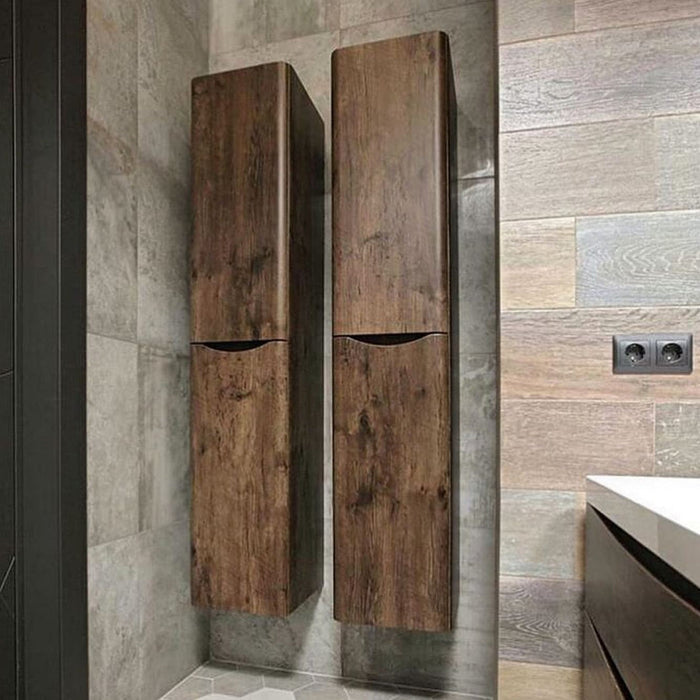 Belbagno Ancona Wall Hung Tall Boy 1500mm - Rose Wood