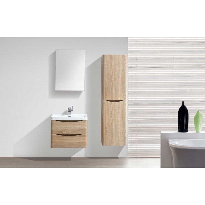 Belbagno Ancona Wall Hung Tall Boy 1500mm - White Oak