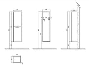 Belbagno Ancona Wall Hung Tall Boy 1500mm - White Oak - Aqualux Bathrooms- Belbagno