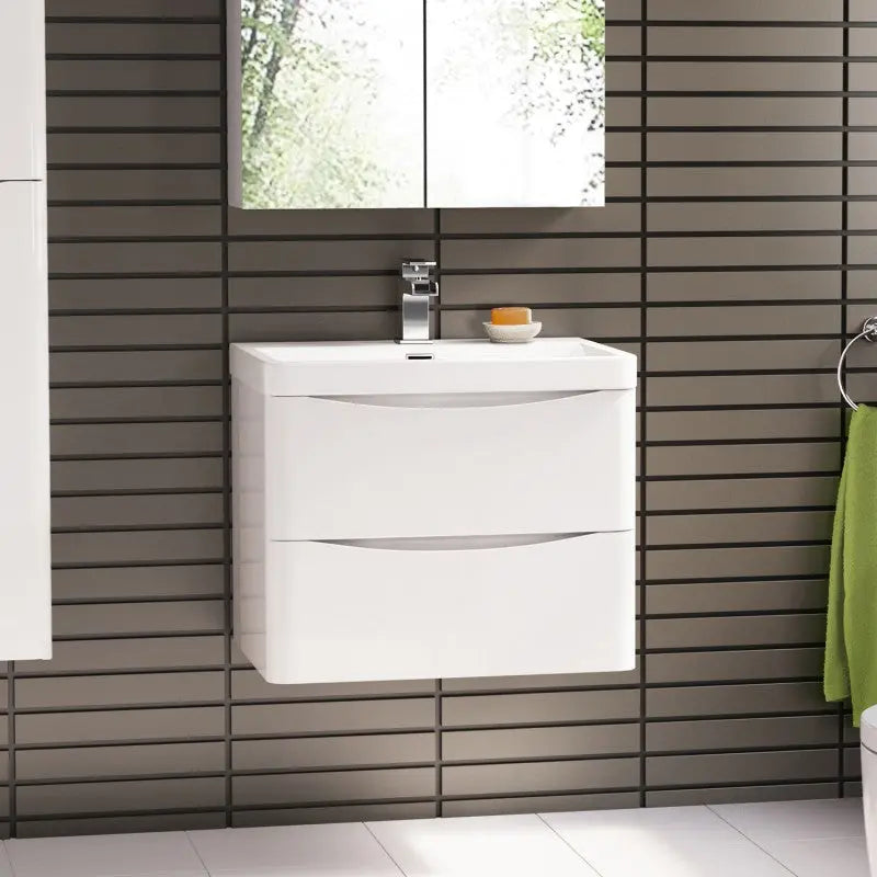 Belbagno Belbagno Ancona Wall Hung Vanity 600mm - Gloss White Belbagno
