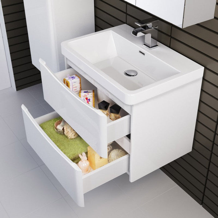 Belbagno Ancona Wall Hung Vanity 600mm - Gloss White