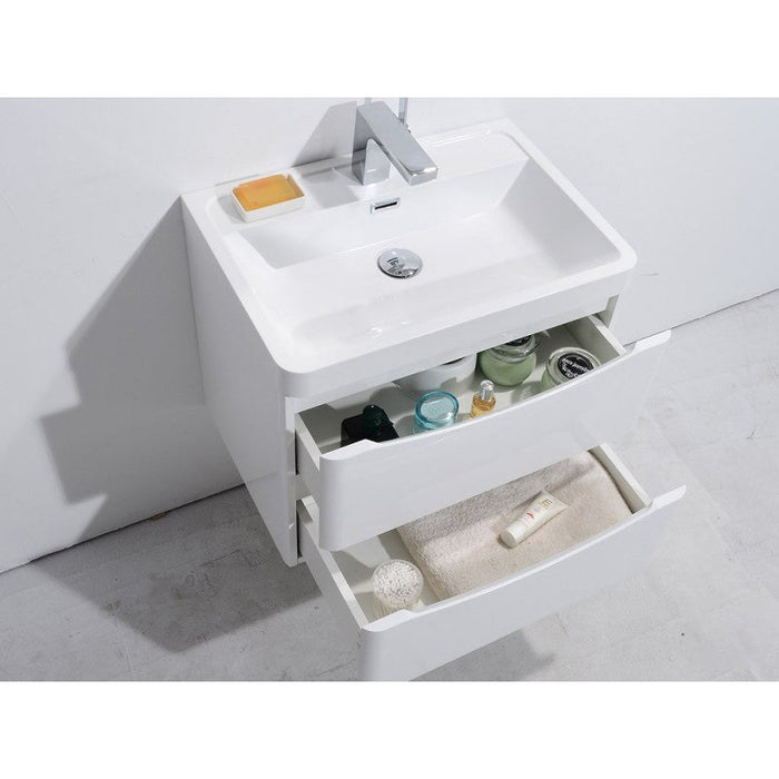 Belbagno Ancona Wall Hung Vanity 600mm - Gloss White