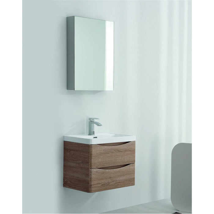 Belbagno Ancona Wall Hung Vanity 600mm - White oak