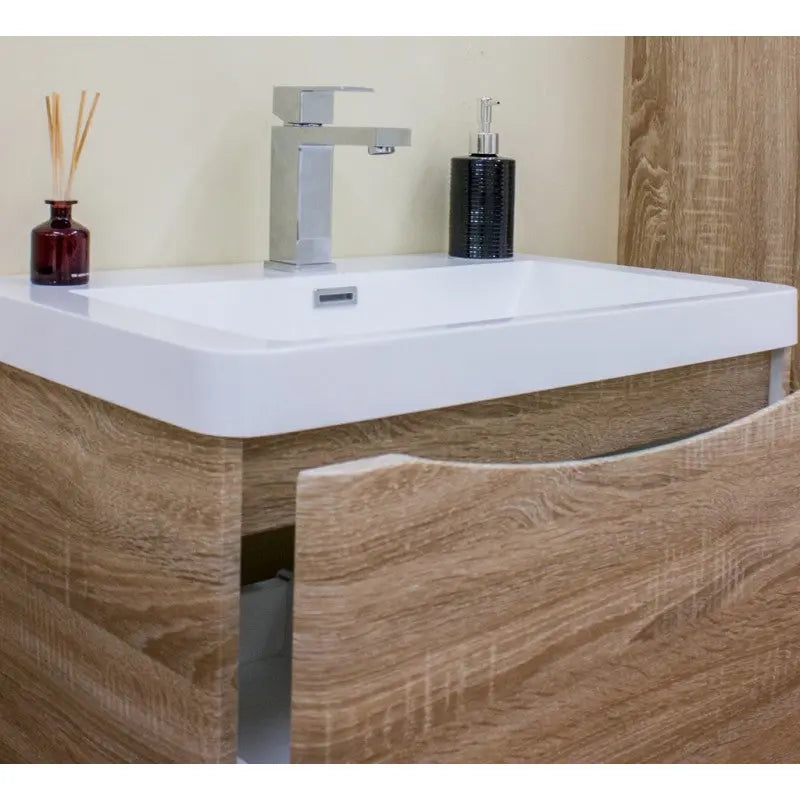 Belbagno Belbagno Ancona Wall Hung Vanity 600mm - White oak Belbagno