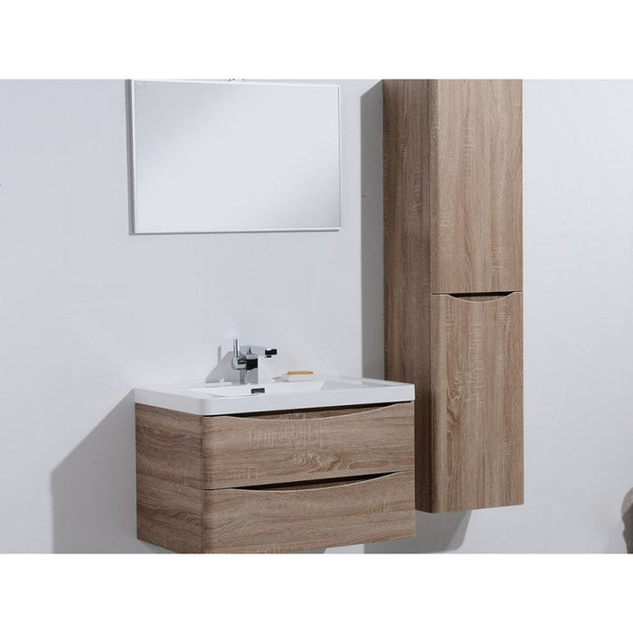 Belbagno Ancona Wall Hung Vanity 900mm - White Oak