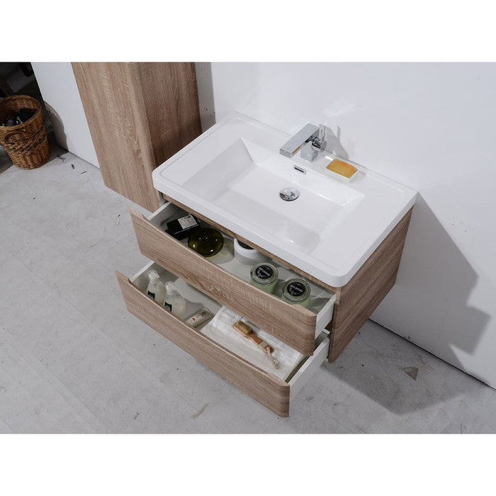 Belbagno Ancona Wall Hung Vanity 900mm - White Oak