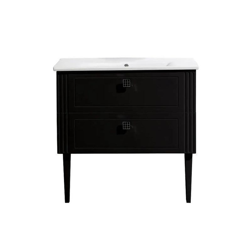 Belbagno Atria De Luxe Wall Hung / Freestanding Vanity 1000mm -  Gloss Black - Aqualux Bathrooms- Belbagno