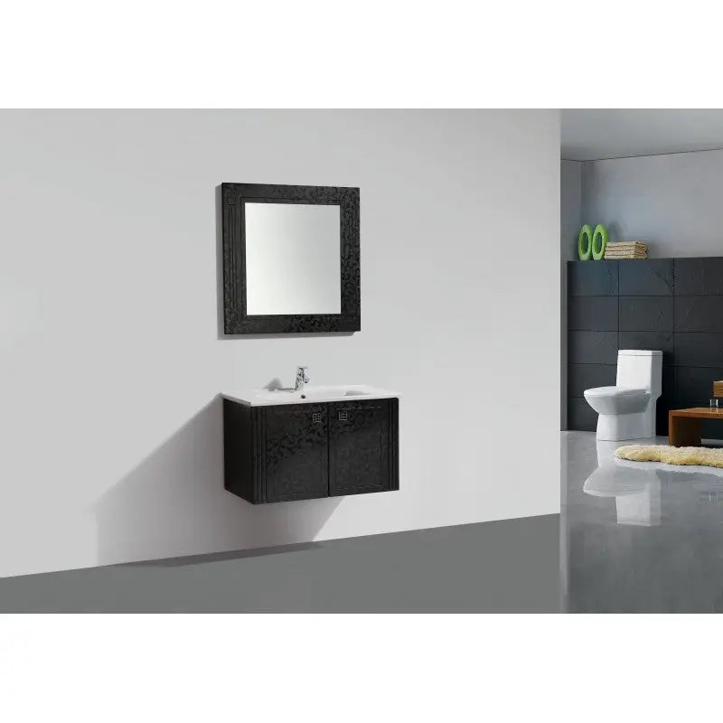 Belbagno Atria Neo Wall Hung / Freestanding Vanity 850mm -  Black Pattern - Aqualux Bathrooms- Belbagno