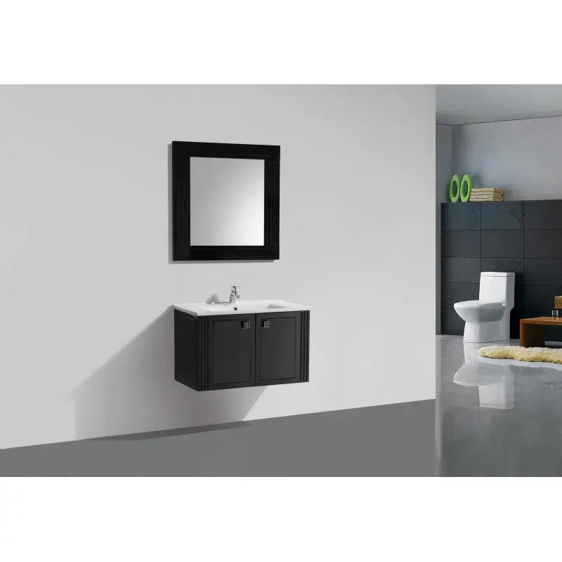 Belbagno Atria Neo Wall Hung / Freestanding Vanity 850mm -  Gloss Black - Aqualux Bathrooms- Belbagno