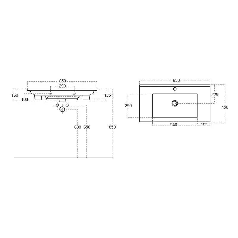 Belbagno Atria Neo Wall Hung / Freestanding Vanity 850mm -  Gloss Black - Aqualux Bathrooms- Belbagno