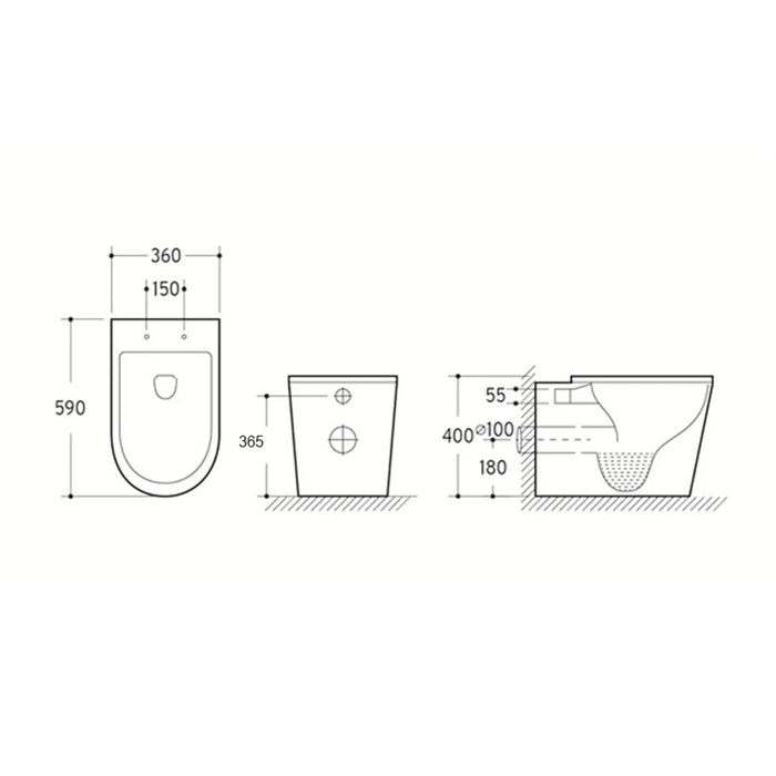 Avery Box Rim Wall Faced Floor Toilet Pan