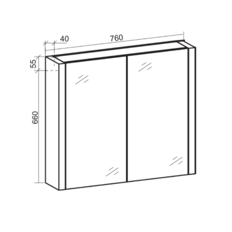 Belbagno Alexandra MDF Shaving Cabinet 760mm - Gloss White