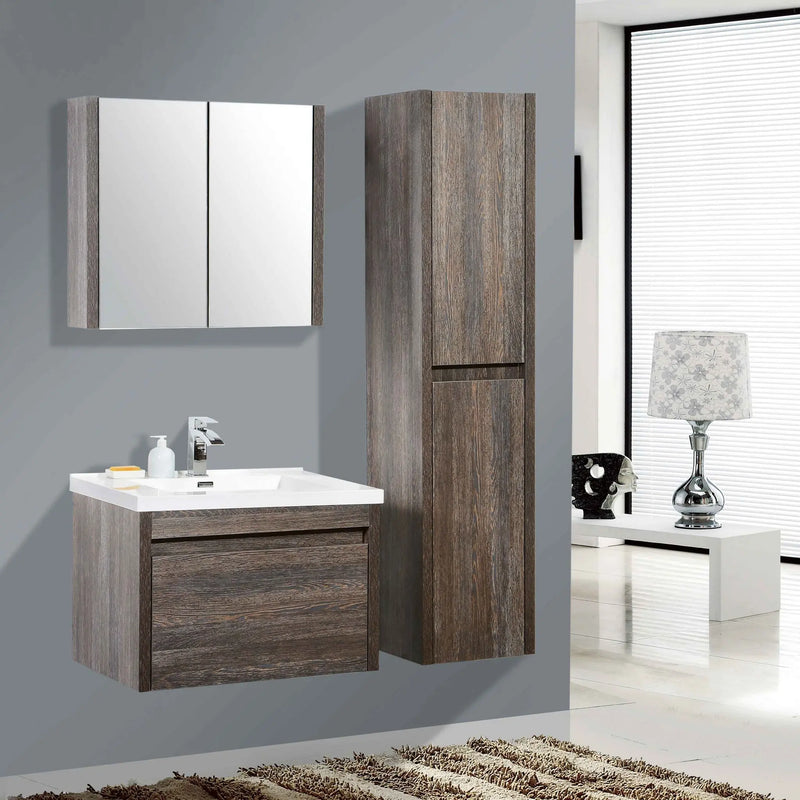 Belbagno - Belbagno Alexandra MDF Shaving Cabinet 760mm - Silver Oak - Aqualux Bathrooms