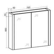 Belbagno - Belbagno Alexandra MDF Shaving Cabinet 760mm - Silver Oak - Aqualux Bathrooms